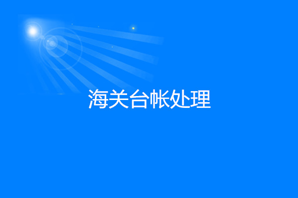海(hǎi)關台帳處理(lǐ)